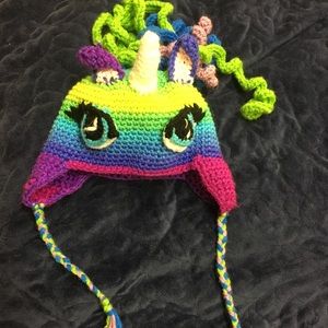 Crochet unicorn beanie